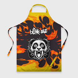 Фартук кулинарный Blink 182 рок панда и огонь, цвет: 3D-принт