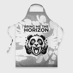 Фартук кулинарный Bring Me the Horizon рок панда на светлом фоне, цвет: 3D-принт