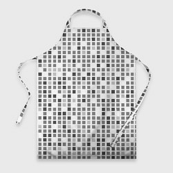 Фартук кулинарный Серые квадраты на белом фоне, цвет: 3D-принт