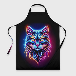 Фартук кулинарный Суровый неоновый кот, цвет: 3D-принт