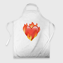 Фартук кулинарный Сердце в огне эмодзи, цвет: 3D-принт