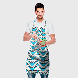 Фартук кулинарный Бело-синий узор, цвет: 3D-принт — фото 2