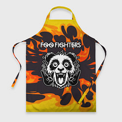 Фартук кулинарный Foo Fighters рок панда и огонь, цвет: 3D-принт