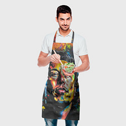 Фартук кулинарный Граффити портрет Илона Маска, цвет: 3D-принт — фото 2