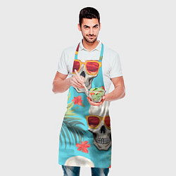 Фартук кулинарный Черепа в отпуске, цвет: 3D-принт — фото 2