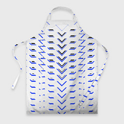 Фартук Чёрные и синие полосы на белом фоне