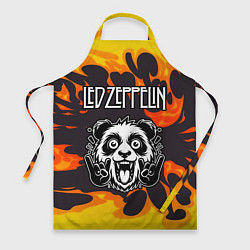 Фартук кулинарный Led Zeppelin рок панда и огонь, цвет: 3D-принт