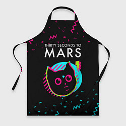 Фартук кулинарный Thirty Seconds to Mars - rock star cat, цвет: 3D-принт