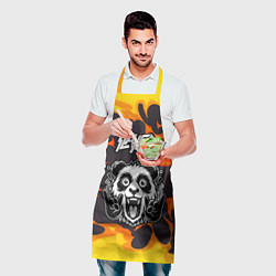 Фартук кулинарный Slayer рок панда и огонь, цвет: 3D-принт — фото 2