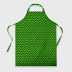 Фартук кулинарный Искажённые полосы кислотный зелёный, цвет: 3D-принт
