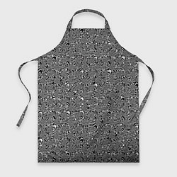 Фартук кулинарный Чёрно-белый абстрактный, цвет: 3D-принт