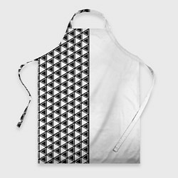 Фартук кулинарный Чёрные треугольники на белом фоне, цвет: 3D-принт