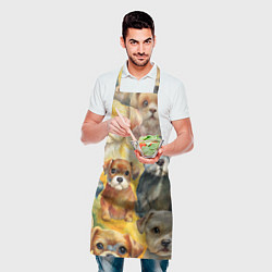 Фартук кулинарный Красочный паттерн с щенками, цвет: 3D-принт — фото 2