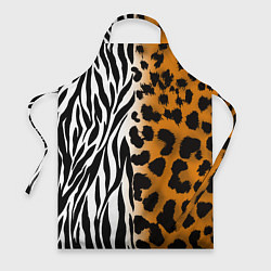 Фартук кулинарный Леопардовые пятна с полосками зебры, цвет: 3D-принт