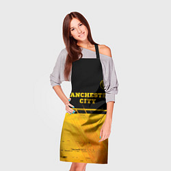 Фартук кулинарный Manchester City - gold gradient посередине, цвет: 3D-принт — фото 2