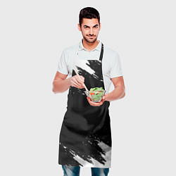 Фартук кулинарный Borussia краски чёрно белый, цвет: 3D-принт — фото 2