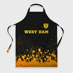Фартук кулинарный West Ham - gold gradient посередине, цвет: 3D-принт