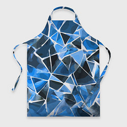 Фартук Чёрно-синяя абстракция и белые полосы