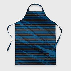Фартук кулинарный Полосатый чёрно-синий, цвет: 3D-принт