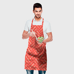 Фартук кулинарный Красно-белый текстурированный, цвет: 3D-принт — фото 2