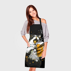 Фартук кулинарный Кот поет под пиво, цвет: 3D-принт — фото 2