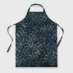 Фартук кулинарный Тёмный сине-зелёный абстрактный, цвет: 3D-принт
