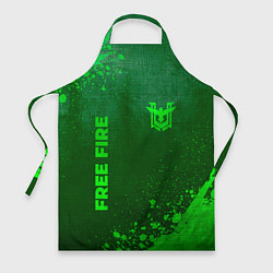 Фартук кулинарный Free Fire - green gradient вертикально, цвет: 3D-принт