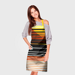 Фартук кулинарный Разноцветные вертикальные линии, цвет: 3D-принт — фото 2