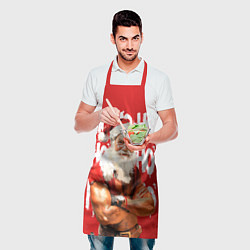 Фартук кулинарный Санта Клаус старый хипстер, цвет: 3D-принт — фото 2