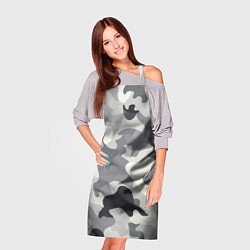 Фартук кулинарный Бело-серый камуфляж, цвет: 3D-принт — фото 2