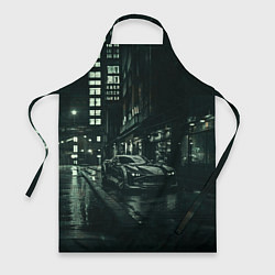 Фартук кулинарный Спорткар на тёмной улице, цвет: 3D-принт
