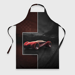 Фартук кулинарный Футуристичный красный спорткар, цвет: 3D-принт
