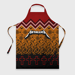 Фартук кулинарный Metallica christmas ugly sweater, цвет: 3D-принт