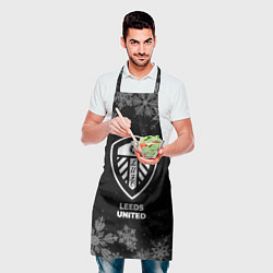 Фартук кулинарный Снежный Leeds United, цвет: 3D-принт — фото 2