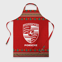 Фартук кулинарный Porsche new year, цвет: 3D-принт