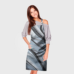 Фартук кулинарный Полированный металл серебряный, цвет: 3D-принт — фото 2