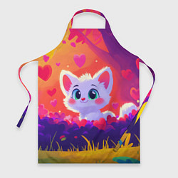 Фартук кулинарный Влюбленный милый песец, цвет: 3D-принт