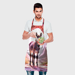 Фартук кулинарный Осел в розовом свете, цвет: 3D-принт — фото 2