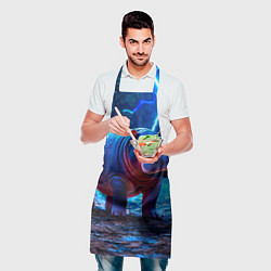 Фартук кулинарный Бегемот в разрядах молний, цвет: 3D-принт — фото 2