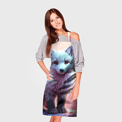 Фартук кулинарный Песец в розовом лесу, цвет: 3D-принт — фото 2