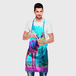 Фартук кулинарный Лось в сереневом свете, цвет: 3D-принт — фото 2