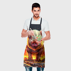 Фартук кулинарный Свинка в огне, цвет: 3D-принт — фото 2