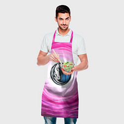 Фартук кулинарный Даллас Маверикс в розовом водовороте, цвет: 3D-принт — фото 2