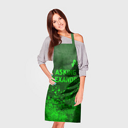 Фартук кулинарный Asking Alexandria - green gradient посередине, цвет: 3D-принт — фото 2