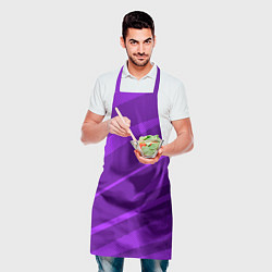 Фартук кулинарный Фиолетовый однотонный абстракция с полосой, цвет: 3D-принт — фото 2