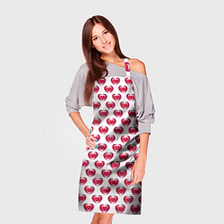Фартук кулинарный Сердечки двойные, цвет: 3D-принт — фото 2