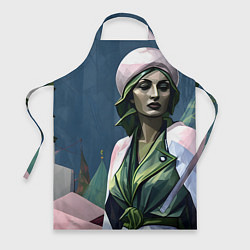 Фартук кулинарный Девушка в зеленом платье, цвет: 3D-принт