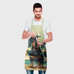 Фартук кулинарный Такса и лето, цвет: 3D-принт — фото 2