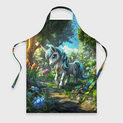 Фартук кулинарный Единорожка в дневном лесу, цвет: 3D-принт