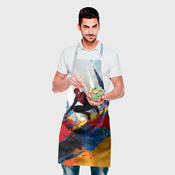 Фартук кулинарный Человек - паук и пролитая краска, цвет: 3D-принт — фото 2